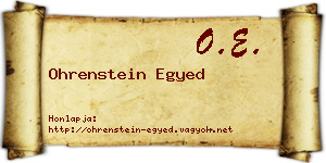 Ohrenstein Egyed névjegykártya